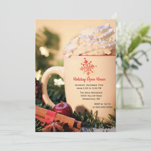 Holiday Open Huis Kerstuitnodiging Kaart (Staand voorkant)