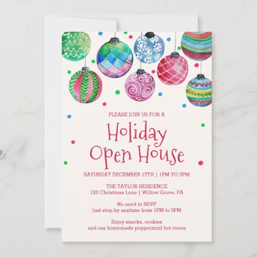 Holiday Ornament Holiday Open House Kaart (Voorkant)