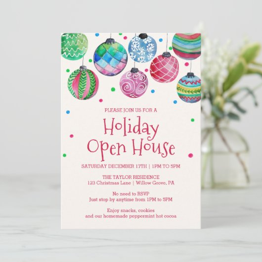 Holiday Ornament Holiday Open House Kaart (Staand voorkant)