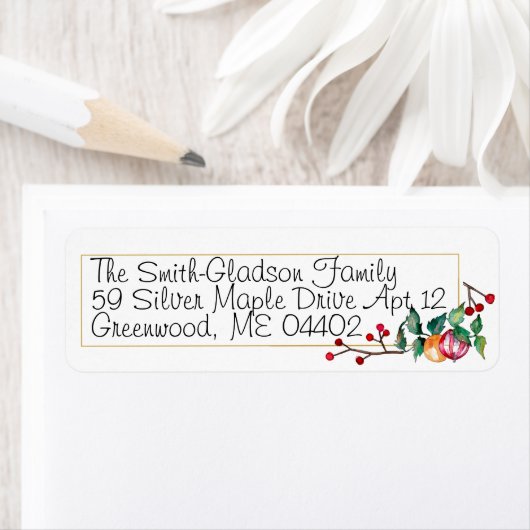 Holiday Ornament Kerstmis Waterverf Holly Berry Etiket (Insitu)