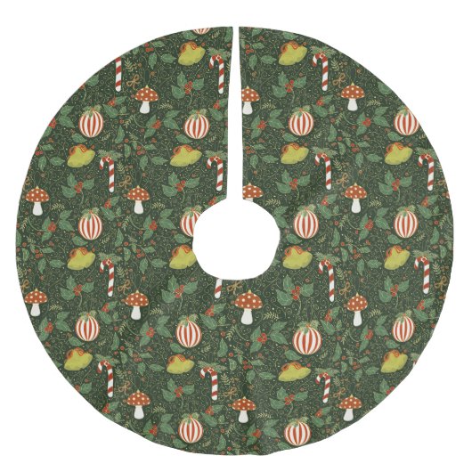 Holiday ornaments Dark Green Tree Skirt Kerstboom Rok (Voorkant)
