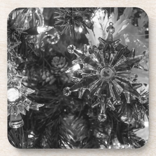 Holiday Ornaments Grayscale Drankjes Onderzetter (Voorkant)