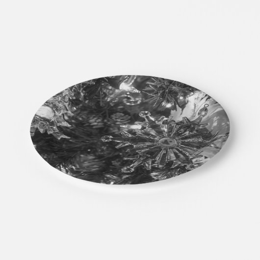 Holiday Ornaments Grayscale Papieren Bordje (Gekanteld)