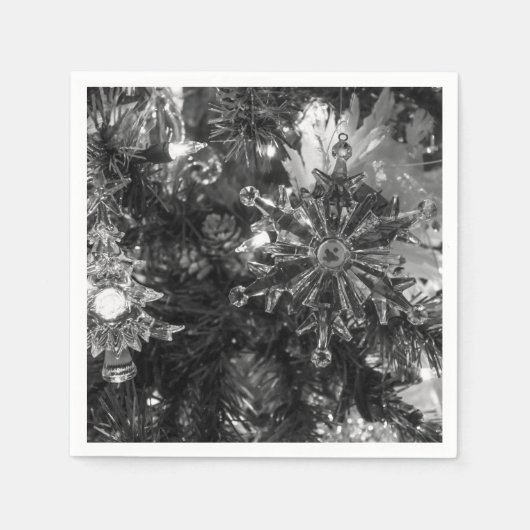 Holiday Ornaments Grayscale Servetten (Voorkant)