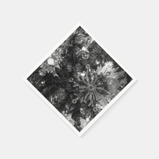 Holiday Ornaments Grayscale Servetten (Hoek)