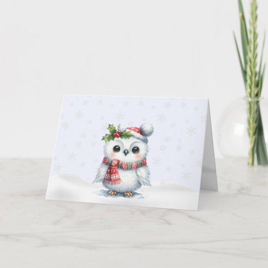 Holiday Owl Christmas Kaart (Voorkant)