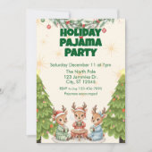 Holiday Pajama Party, reindeer and cocoa Kaart (Voorkant)