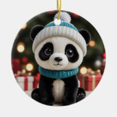 Holiday Panda Keramisch Ornament (Voorkant)