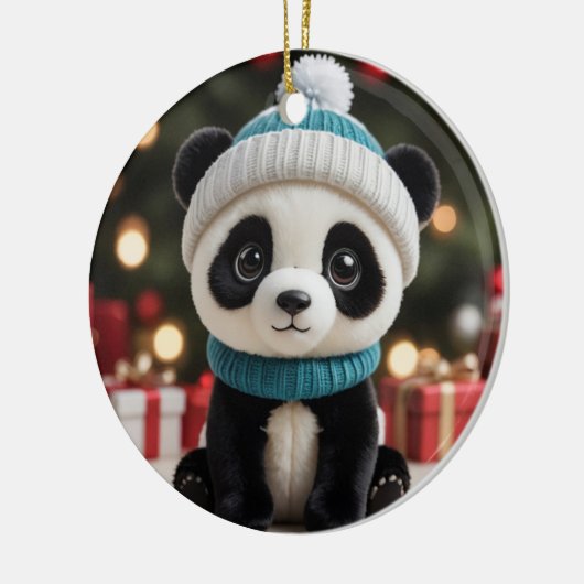 Holiday Panda Keramisch Ornament (Links)