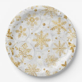 Holiday paper plate in gold and white papieren bordje (Voorkant)