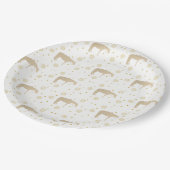 Holiday Parchment Gold White Western Horse Papieren Bordje (Gekanteld)