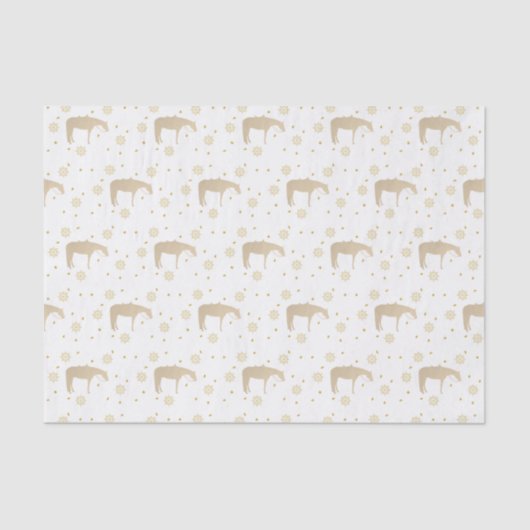 Holiday Parchment Gold White Western Horse Tissuepapier (Voorkant)
