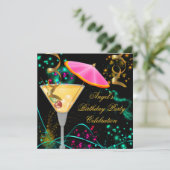 Holiday Party Colorful Cocktail Kaart (Staand voorkant)