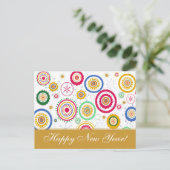 Holiday Party Colorful Funky Circles Feestdagenkaart (Staand voorkant)