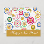 Holiday Party Colorful Funky Circles Feestdagenkaart (Voorkant / Achterkant)