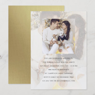 Holiday Party Dubbele foto-uitnodiging met overlay Kaart