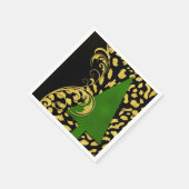 Holiday Party Elegance in Goud Zwart en Groen Servet (Hoek)