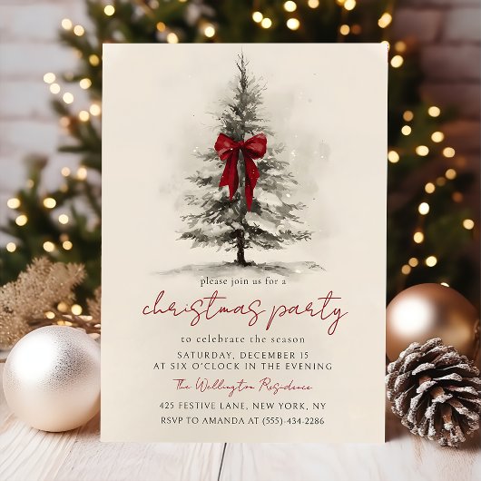 Holiday Party Festive Christmas Wreath Invitation Kaart