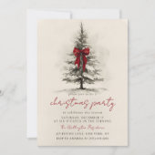 Holiday Party Festive Christmas Wreath Invitation Kaart (Voorkant)