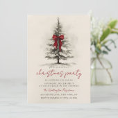 Holiday Party Festive Christmas Wreath Invitation Kaart (Staand voorkant)