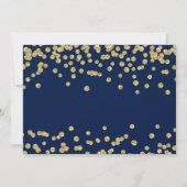 Holiday Party Gold Glitter Confetti Navy Blue Kaart (Achterkant)