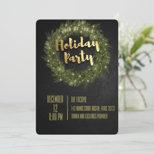 Holiday Party Invitation Custom Company Party ! Kaart (Staand voorkant)