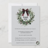 Holiday Party Invitation Elegant Christmas Wreath Kaart (Voorkant)