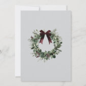 Holiday Party Invitation Elegant Christmas Wreath Kaart (Achterkant)