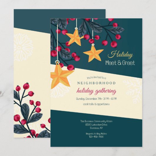 Holiday Party Invitation Kaart (Voorkant / Achterkant)