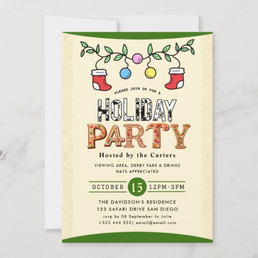 Holiday Party Invitation Kaart (Voorkant)