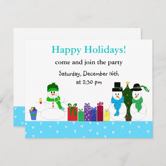 Holiday Party Invitation Kaart (Voorkant / Achterkant)