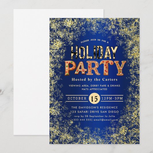 Holiday Party Invitation Kaart (Voorkant / Achterkant)