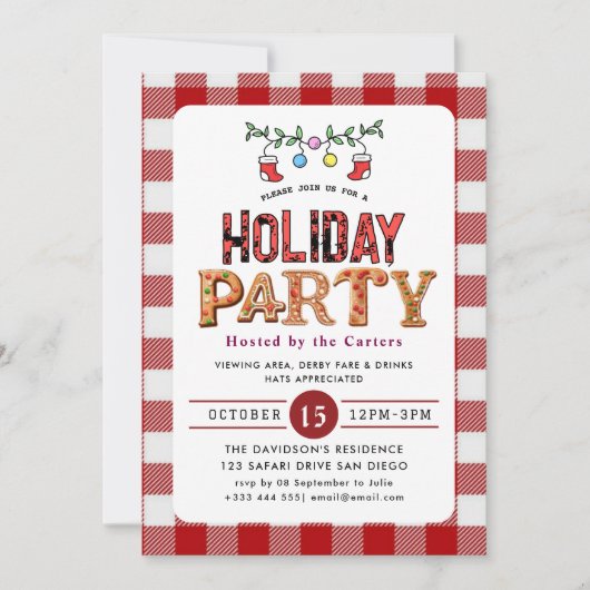 Holiday Party Invitation Kaart (Voorkant)