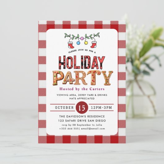 Holiday Party Invitation Kaart (Staand voorkant)
