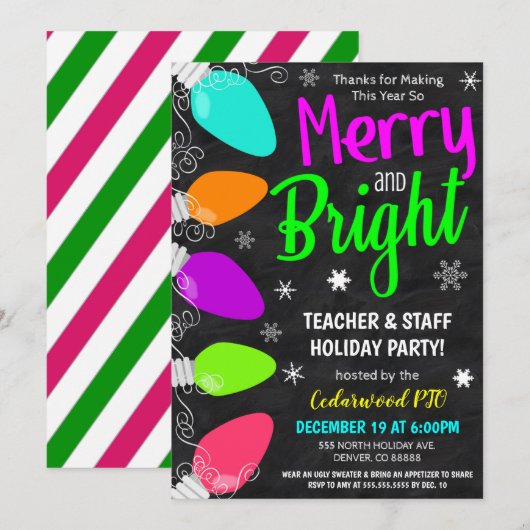 Holiday Party Invitation Kaart (Voorkant / Achterkant)