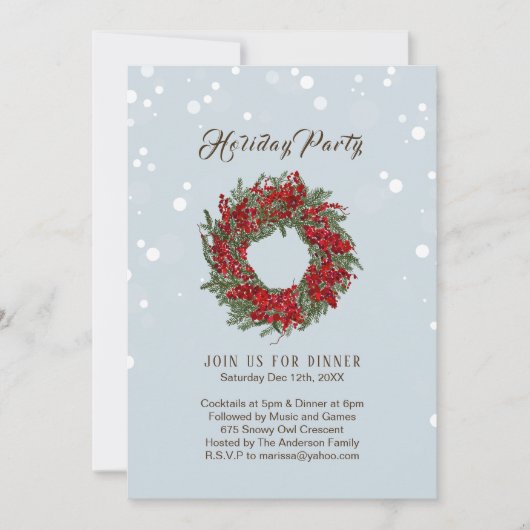 Holiday Party Invitation Kaart (Voorkant)