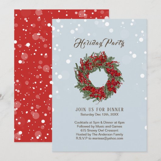 Holiday Party Invitation Kaart (Voorkant / Achterkant)
