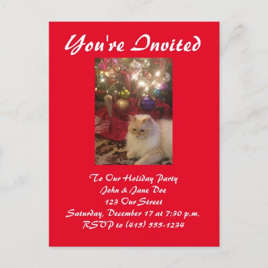 Holiday Party Invitation Uitnodiging Briefkaart (Voorkant)