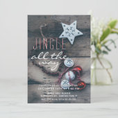 Holiday Party Jingle helemaal naar Rustic Wood Kaart (Staand voorkant)