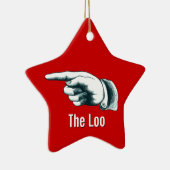 Holiday Party Loo Direction Keramisch Ornament (Rechts)