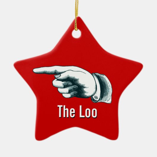 Holiday Party Loo Direction Keramisch Ornament (Voorkant)
