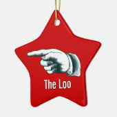 Holiday Party Loo Direction Keramisch Ornament (Links)