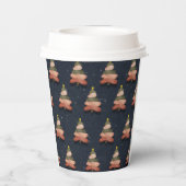 Holiday Party Midnight Blue Christmas Tree Design Papieren Bekers (Achterkant)