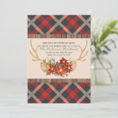 Holiday Party Oh Deer Woodland Antlers Kaart (Staand voorkant)