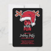 Holiday Party Santa's Hat And Plaid Pattern Kaart (Voorkant)