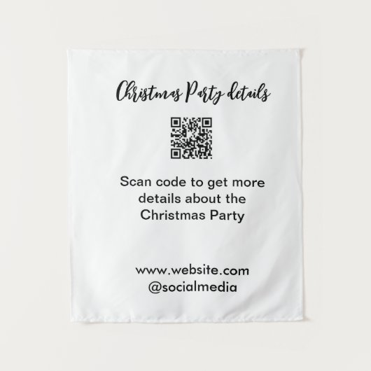 Holiday party Scan QR code details website social Wandkleed (Voorkant)
