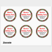 Holiday Party Snack Mix Gepersonaliseerd Ronde Sticker (Vel)