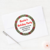 Holiday Party Snack Mix Gepersonaliseerd Ronde Sticker (Envelop)
