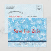Holiday Party Snowflakes Bewaar de datum Aankondigingskaart (Voorkant / Achterkant)