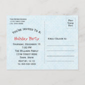 Holiday Party Snowflakes Bewaar de datum Aankondigingskaart (Achterkant)